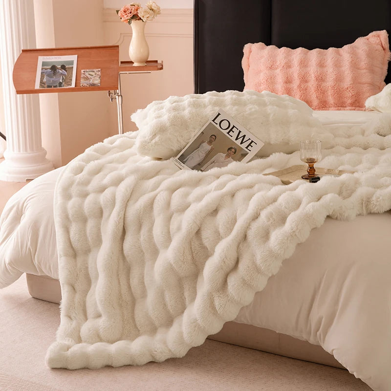 Autumn Winter Plush Blanket Bed Cover