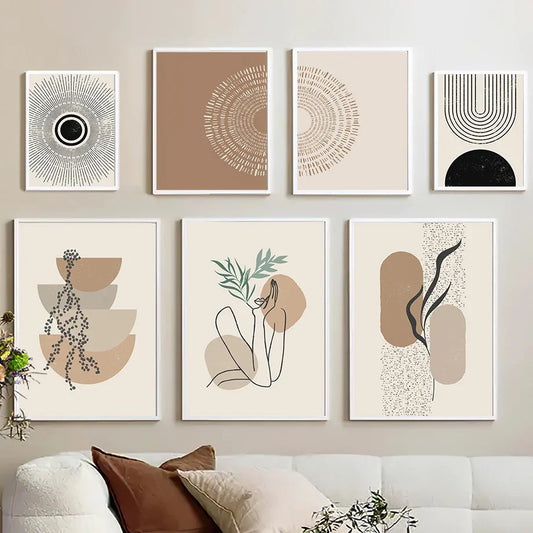 Boho Abstract Line Geometric Wall Art