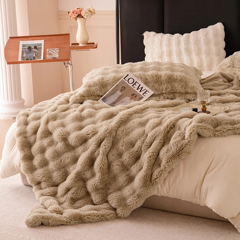 Autumn Winter Plush Blanket Bed Cover