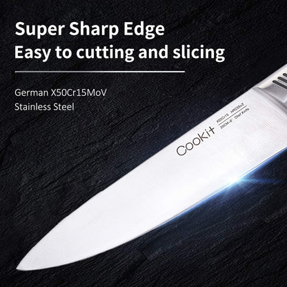 German Stainless Steel Knife Set with Block