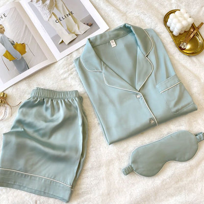 Casual Silk Pajamas Set